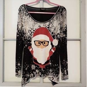 Tacky Christmas Hipster Santa Sweater/Shirt